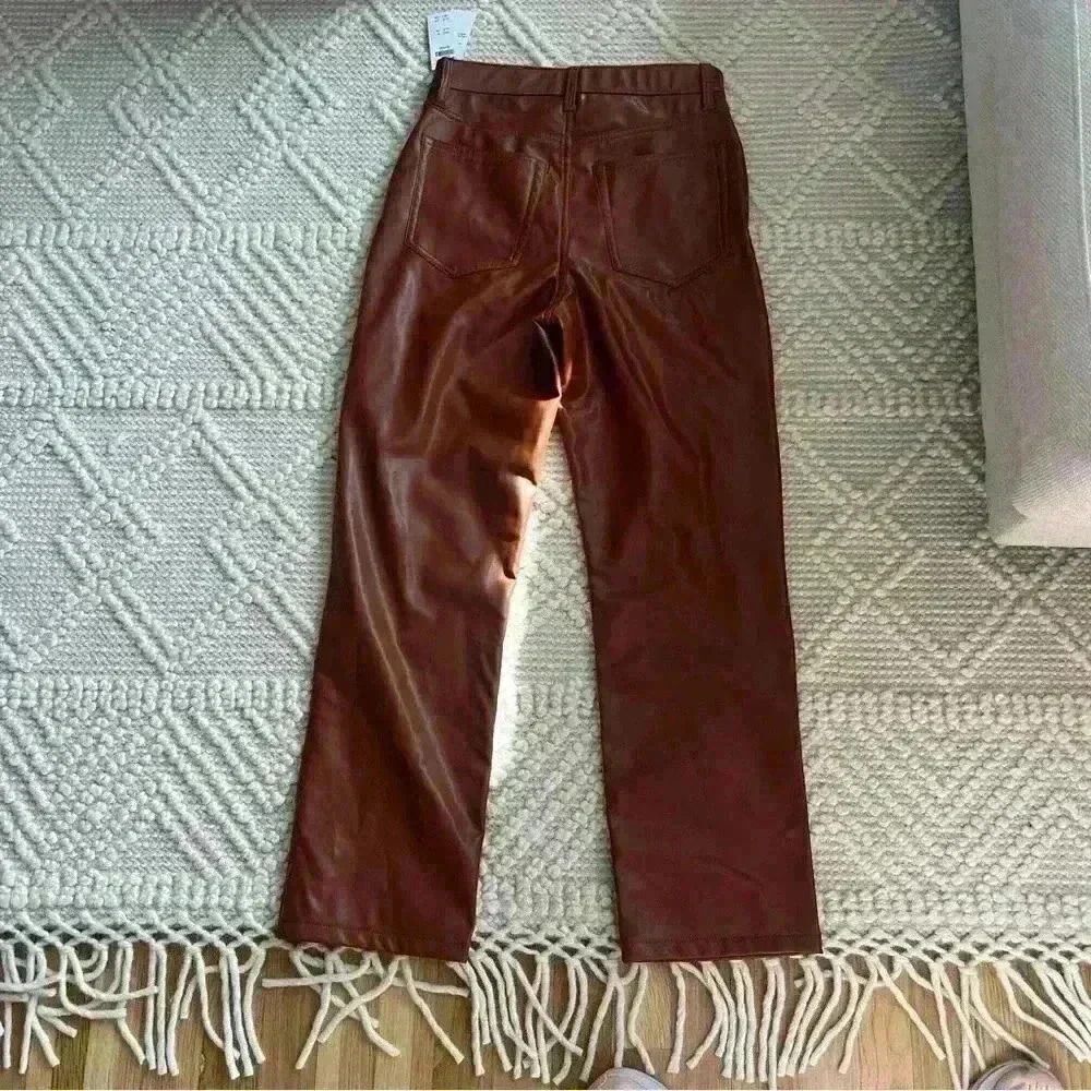 Abercrombie & Fitch Curve Love Ultra High Rise 90s Faux Leather Pants - Picture 8 of 8